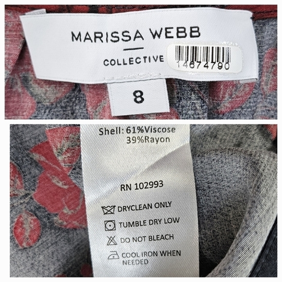 Marissa Webb Collective Navy Floral V-neck Blouse - Picture 14 of 15